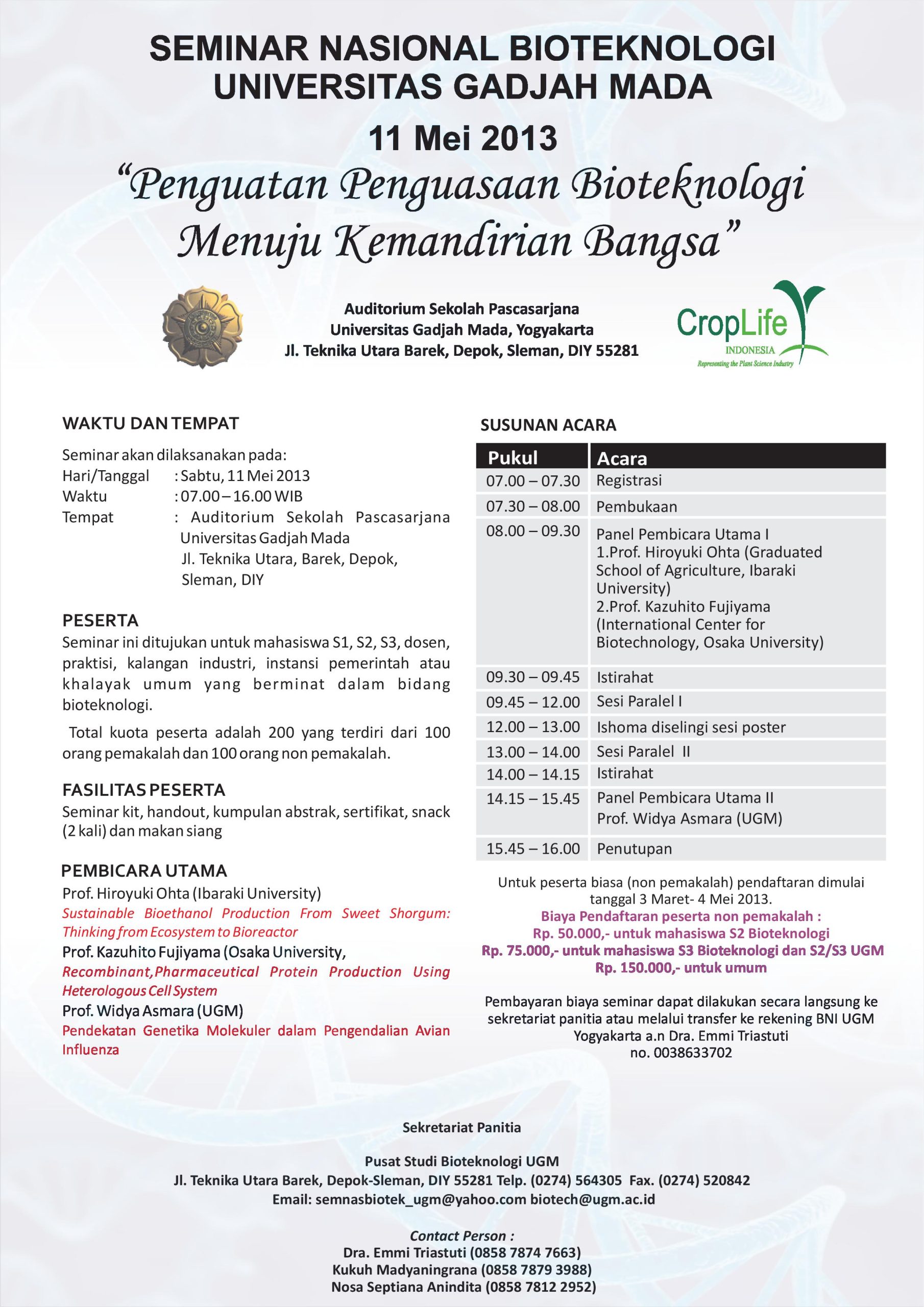 Seminar Nasional Bioteknologi – Sekolah Pascasarjana